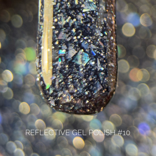Reflective Gel Polish G-Code — світловідбиваючий гель-лак з мерехтливим ефектом #10